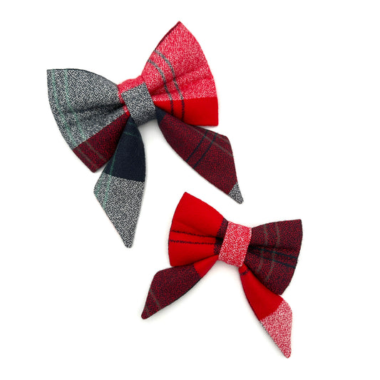 Americana Flannel Sailor Dog Bow