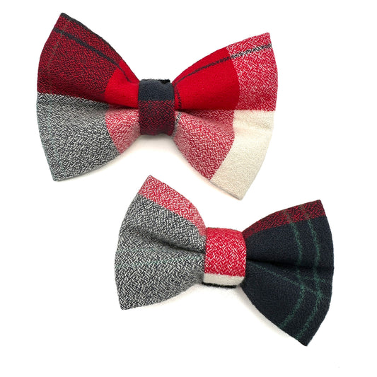 Americana Flannel Dog Bow Tie