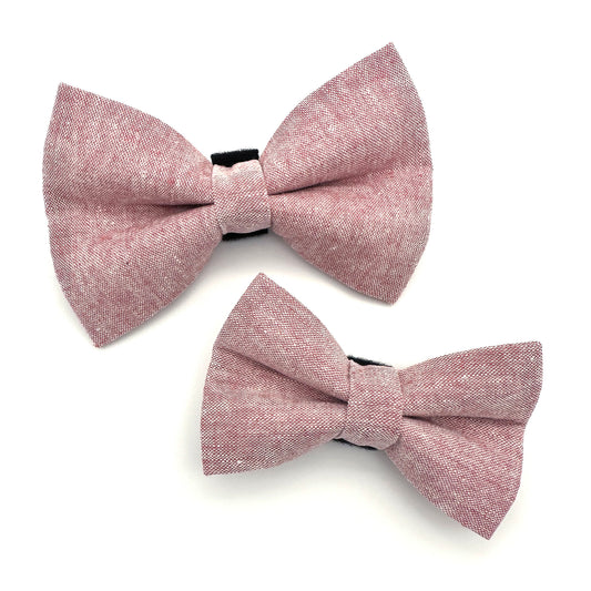 Berry Linen Dog Bow Tie