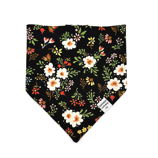 Black Floral Dog Bandana