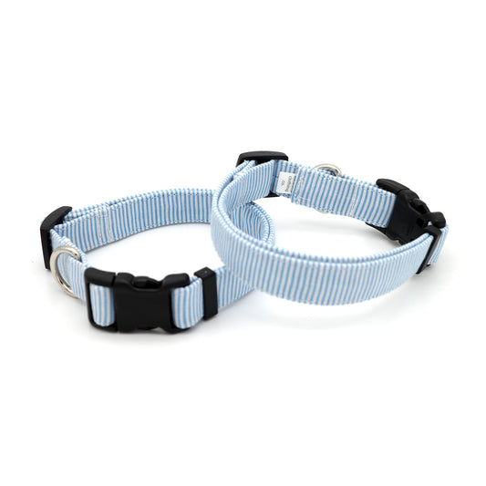 Blue Pinstripe Dog Collar