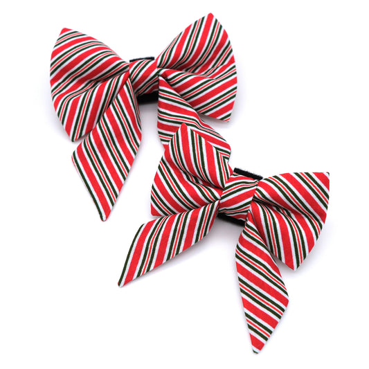 Candy Stripe Sailor Dog Bow