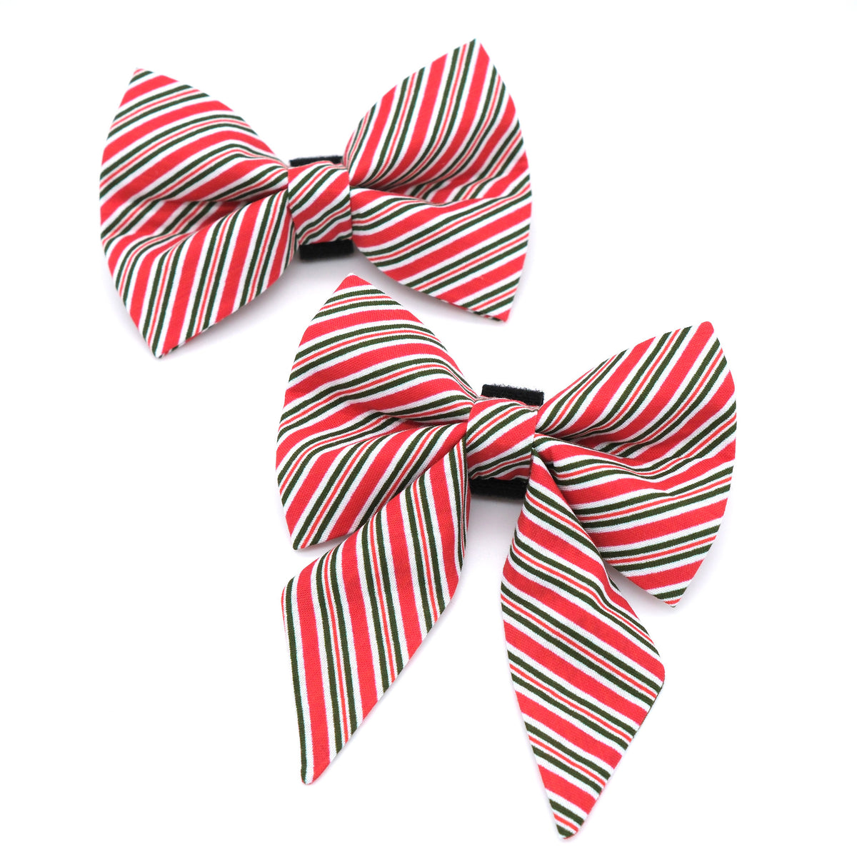 Candy Stripe Sailor Dog Bow