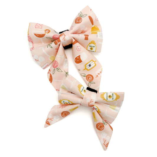 Champagne Sailor Dog Bow