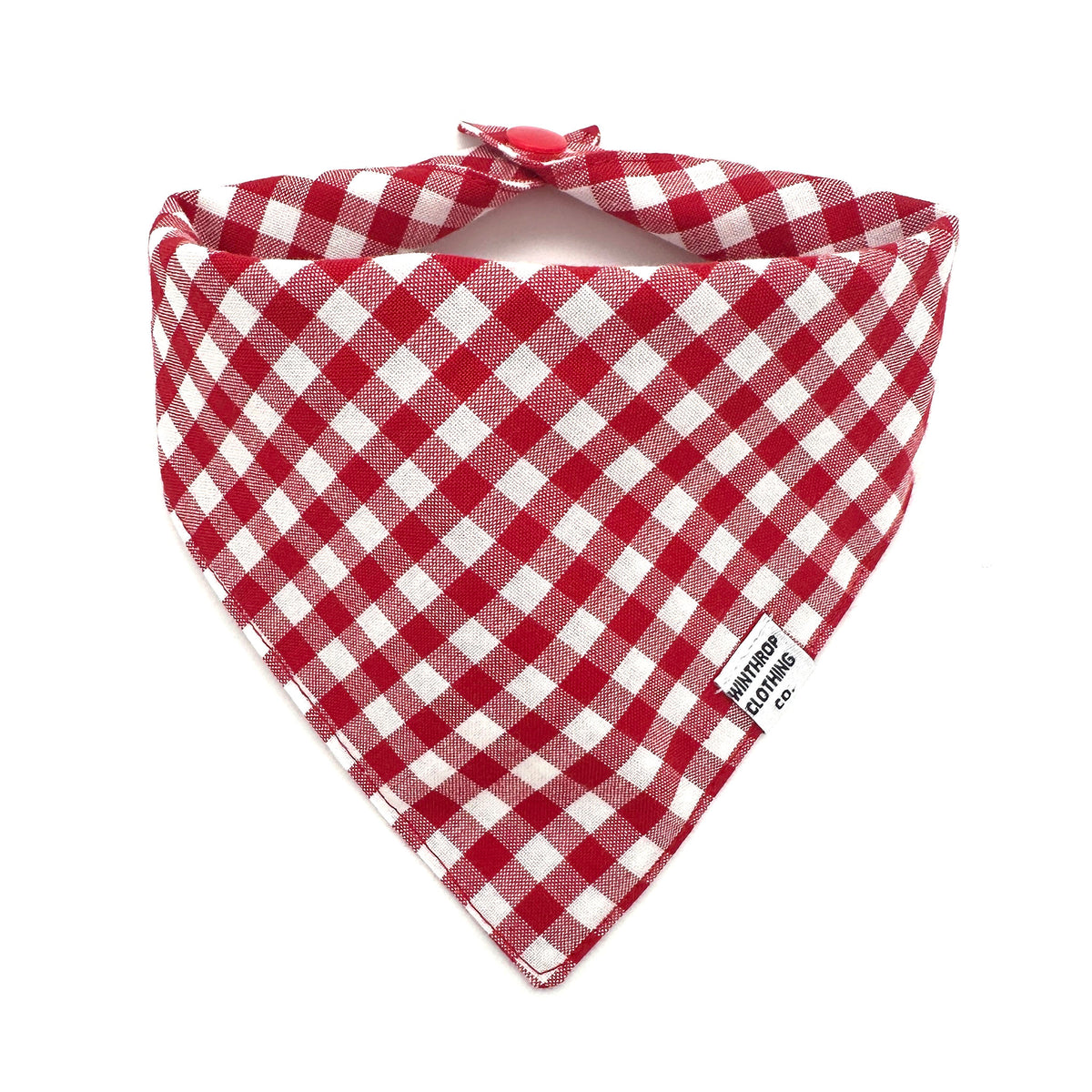 Crimson Gingham Dog Bandana
