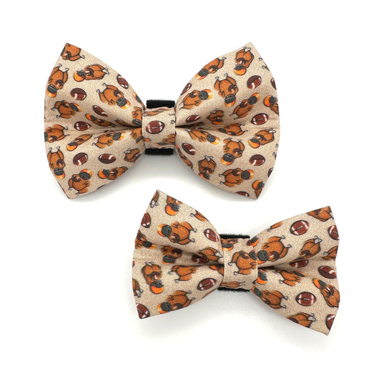 Football Turkey Dog Bow Tie