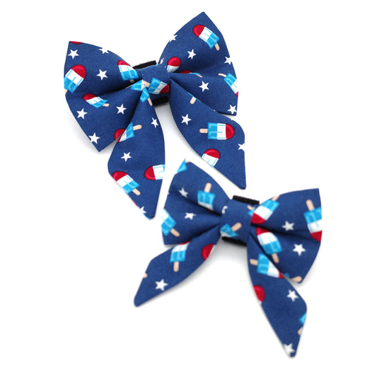 Firecracker Popsicle Sailor Dog Bow