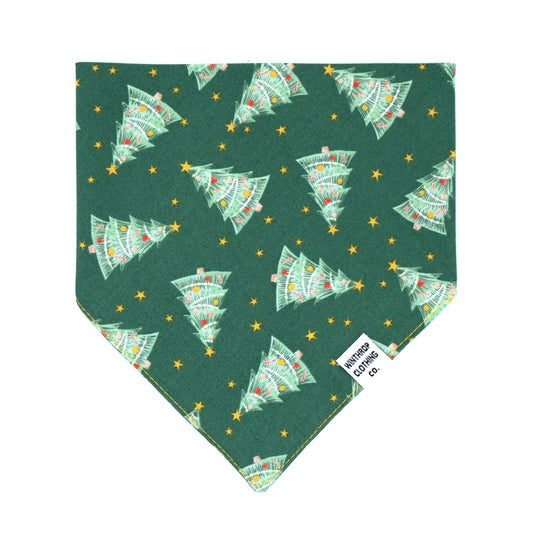 Green Christmas Tree Dog Bandana