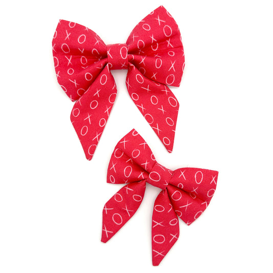 Hugs and Kisses Sailor Dog Bow