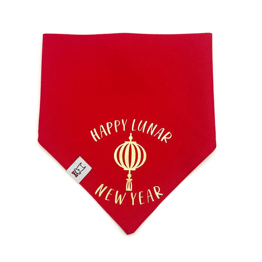 Happy Lunar New Year Lantern Dog Bandana