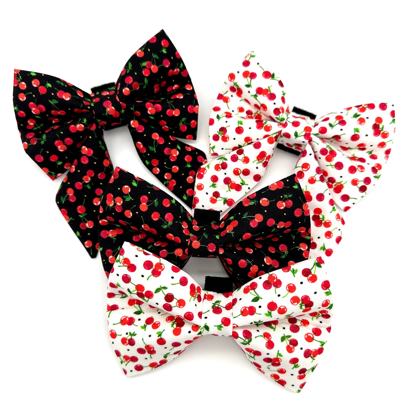Cherry Sailor Dog Bow