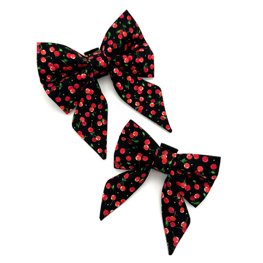 Mon Cheri Cherry Sailor Dog Bow