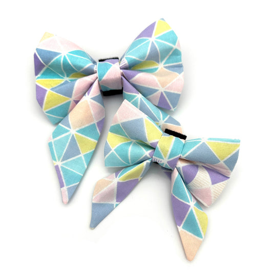 Pastel Easter Sailor Dog Bow