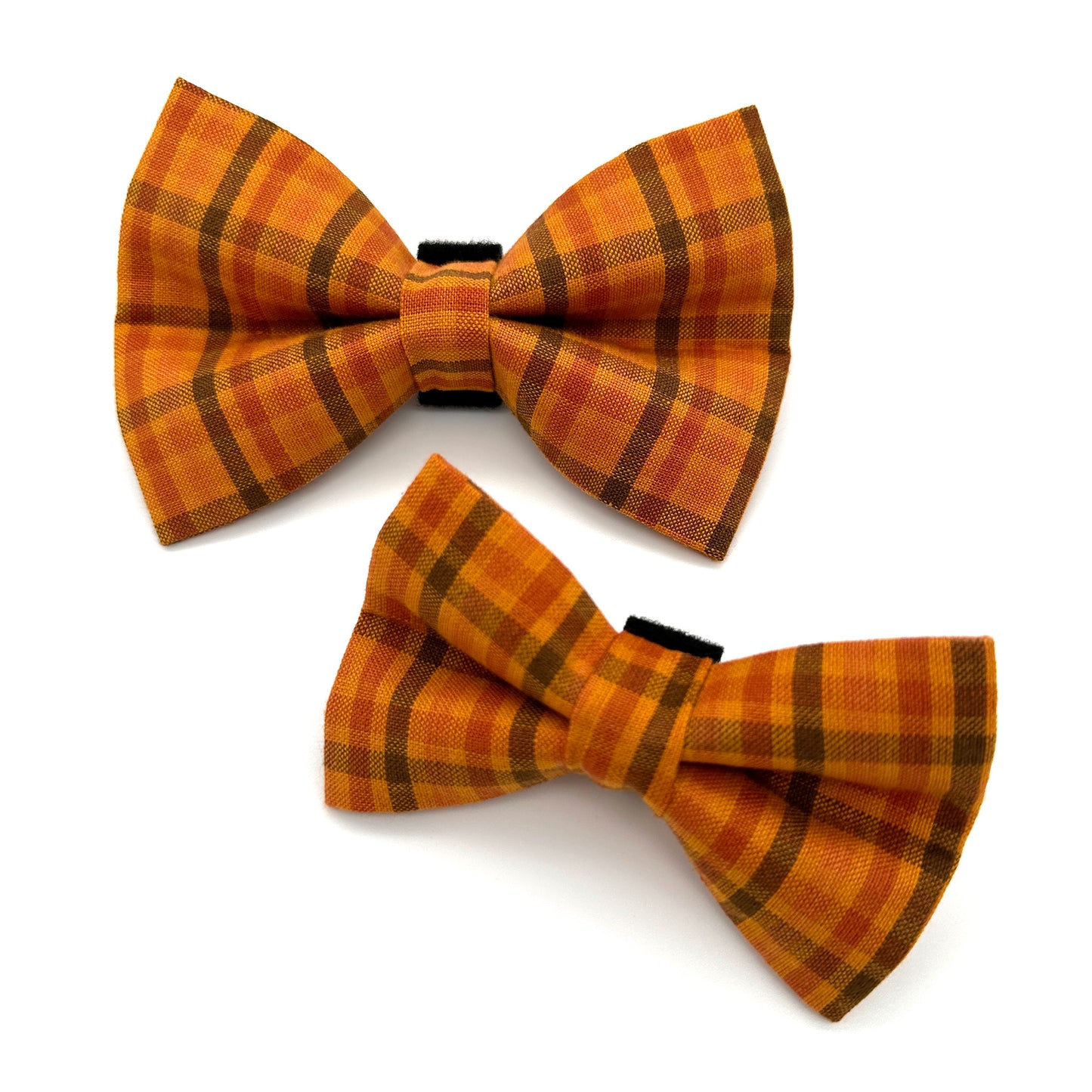 Pumpkin Spice Plaid Dog Bow Tie