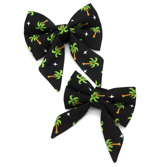 Palm Tree Sailor Dog Bow