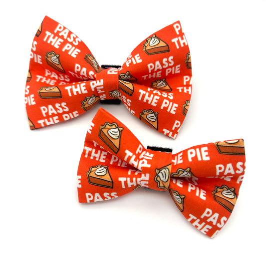 Pass The Pie Dog Bow Tie