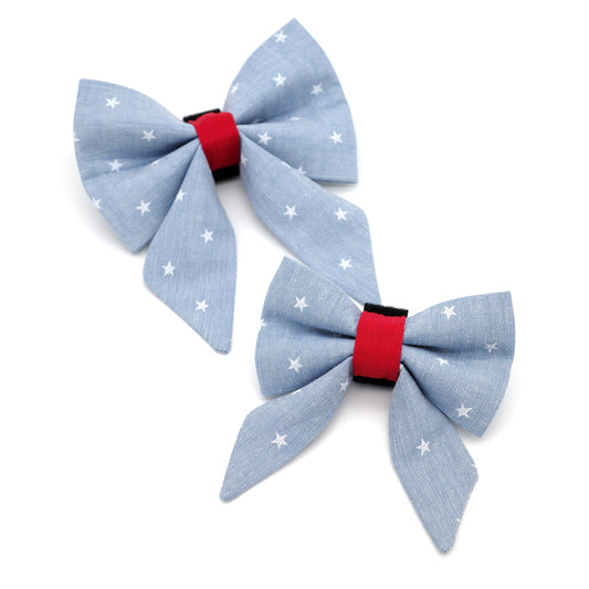 Patriotic Sailor Dog Bow
