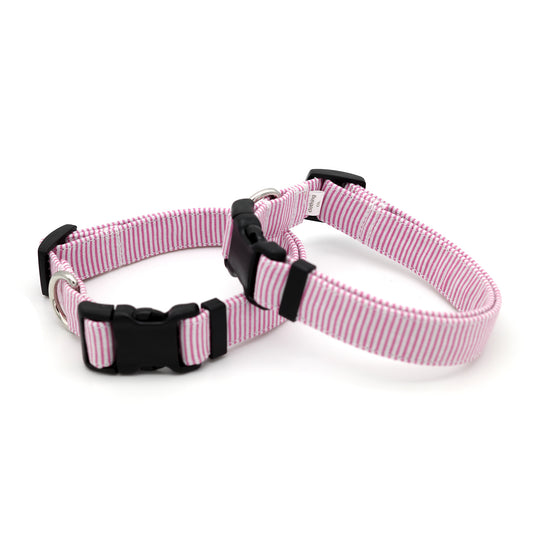 Pink Pinstripe Dog Collar
