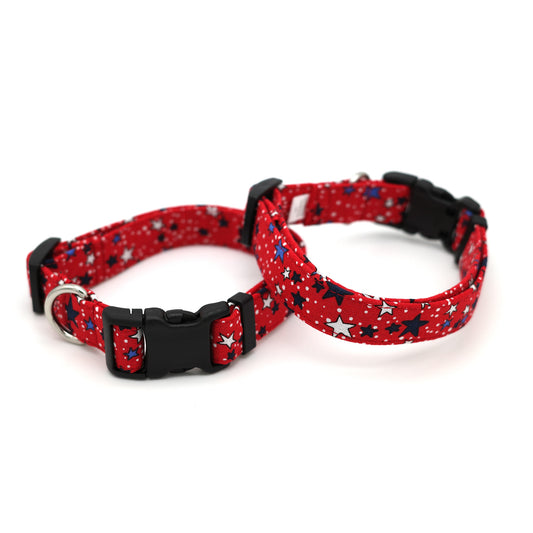 Red Star Spangled Dog Collar