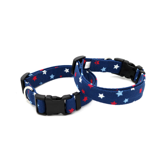 Red White and Blue Stars Dog Collar