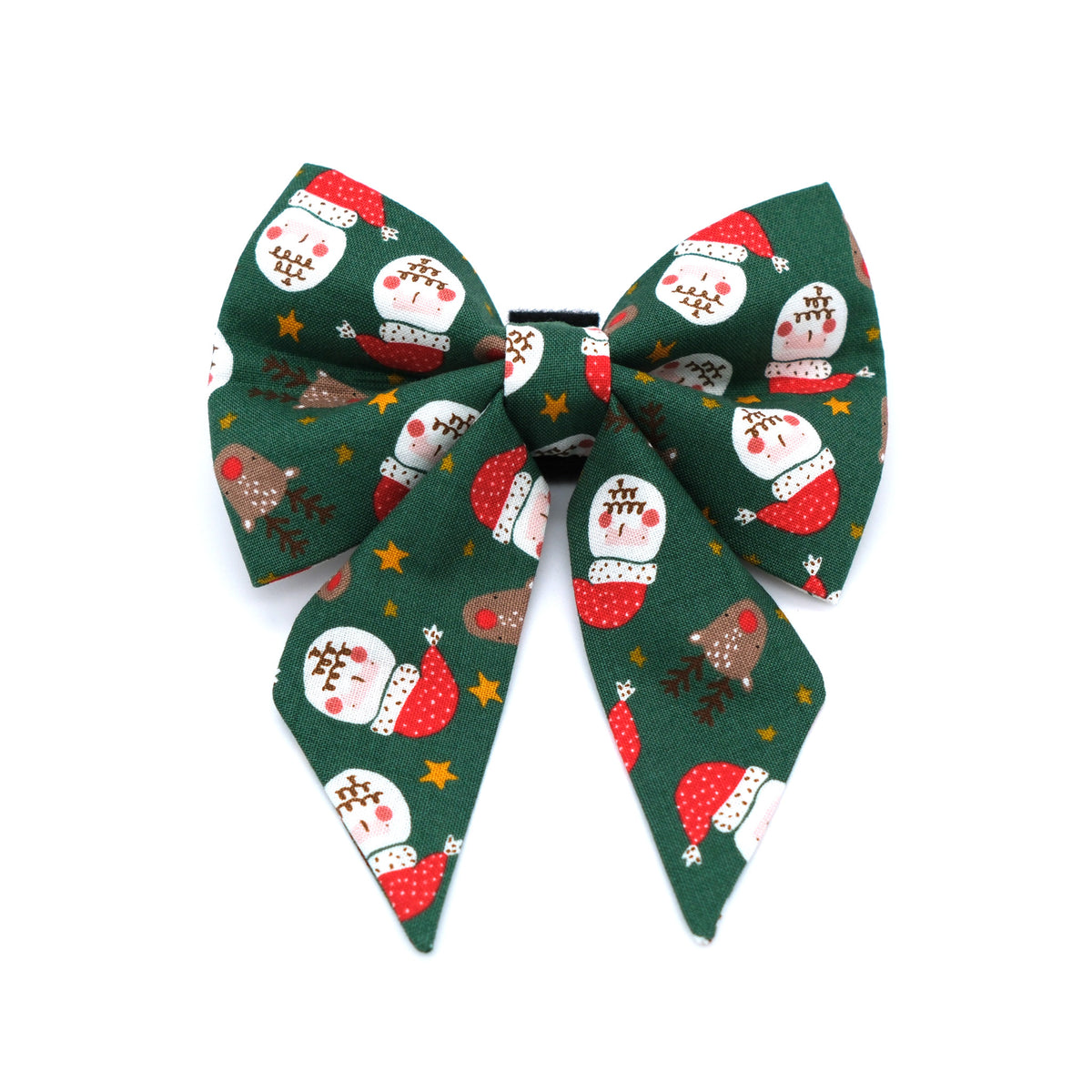 Santa and His Reindeer Sailor Dog Bow