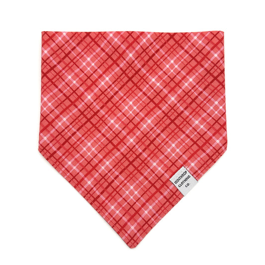 Valentine's Day Plaid Dog Bandana
