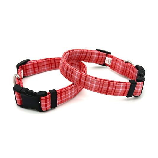 Valentine's Day Plaid Dog Collar