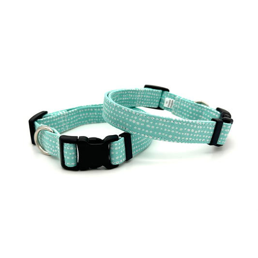 Aqua Polka Dot Dog Collar