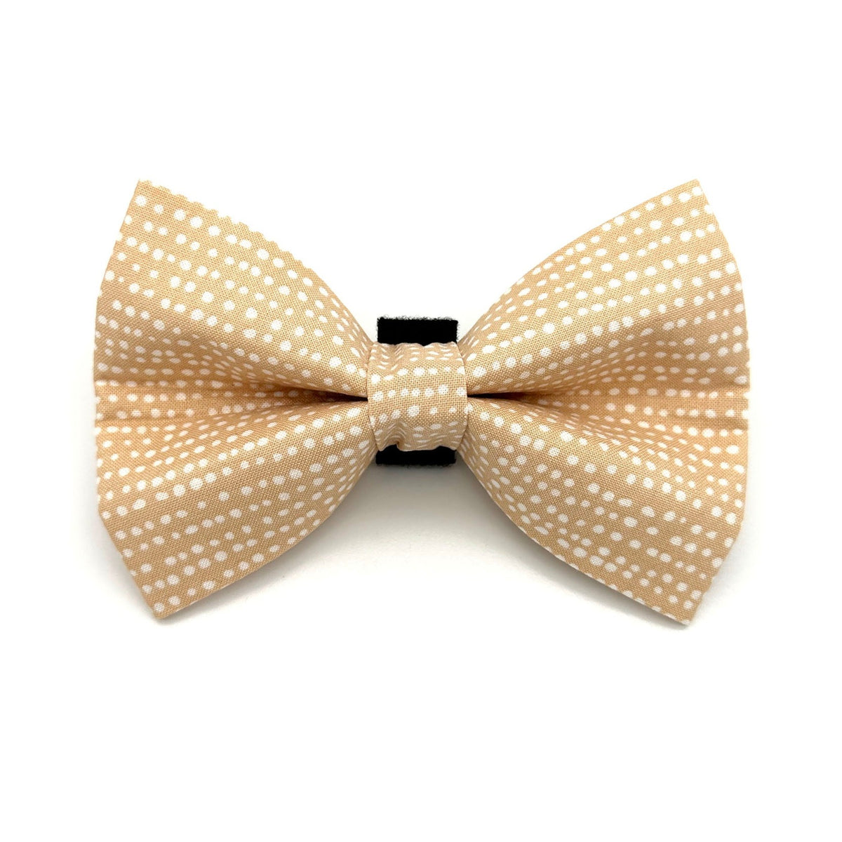 Beige Polka Dot Dog Bow Tie