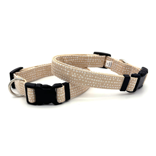 Beige Polka Dot Dog Collar