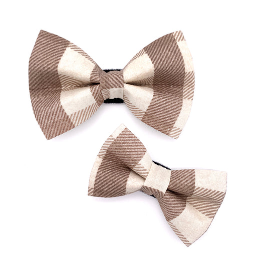 Birch Checkered Dog Bow Tie