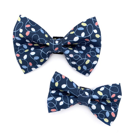 Christmas Lights Dog Bow Tie