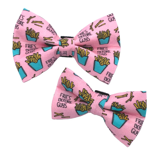 Fries Before Guys Dog Bow Tie