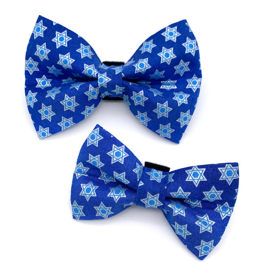Hanukkah Blue Dog Bow Tie