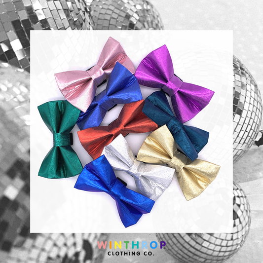 Metallic New Year's Eve Dog Bow Tie