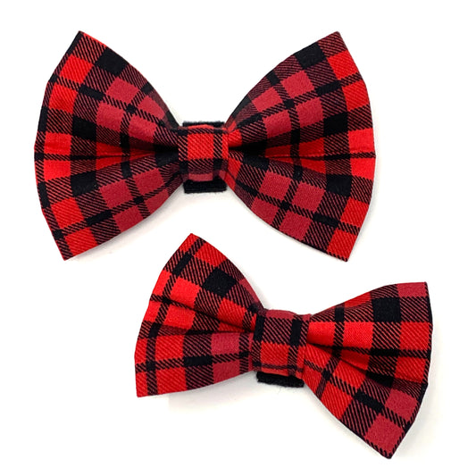Buffalo Plaid Dog Bow Tie