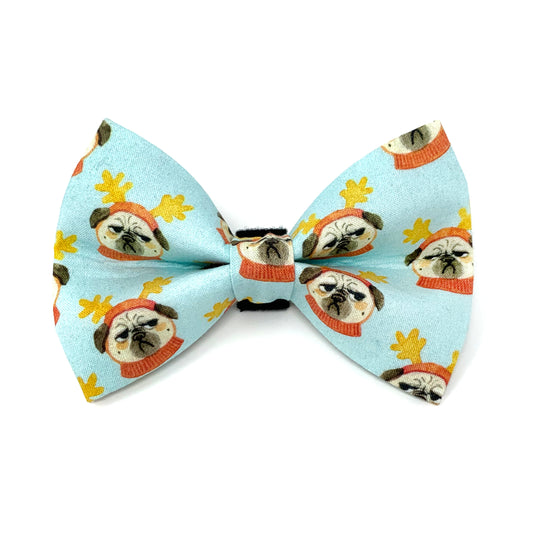 Bah Hum Pug Dog Bow Tie