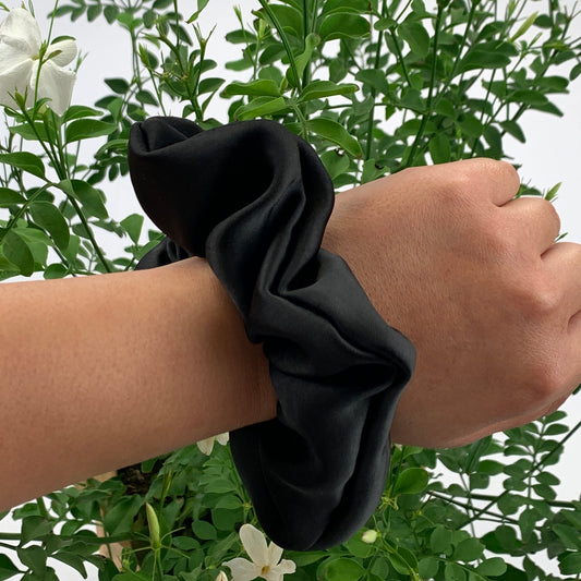 Midnight Satin Hair Scrunchie
