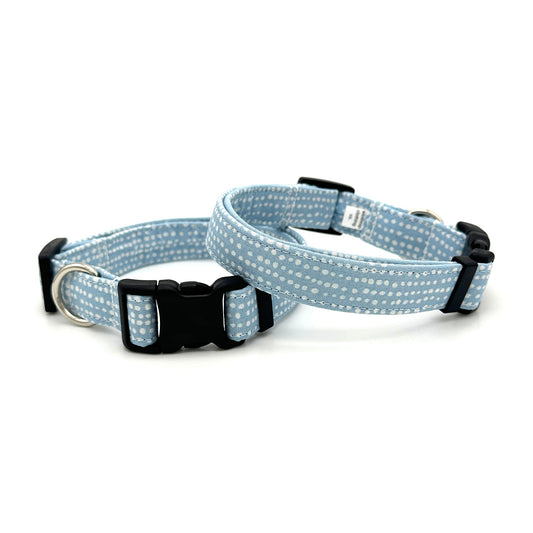 Light Blue Polka Dot Dog Collar