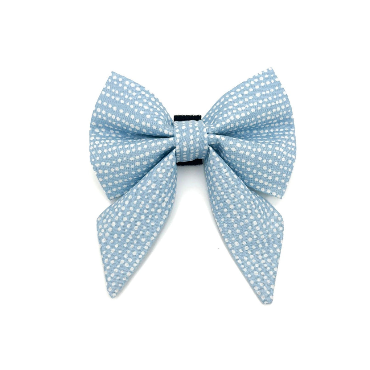 Light Blue Polka Dot Sailor Dog Bow
