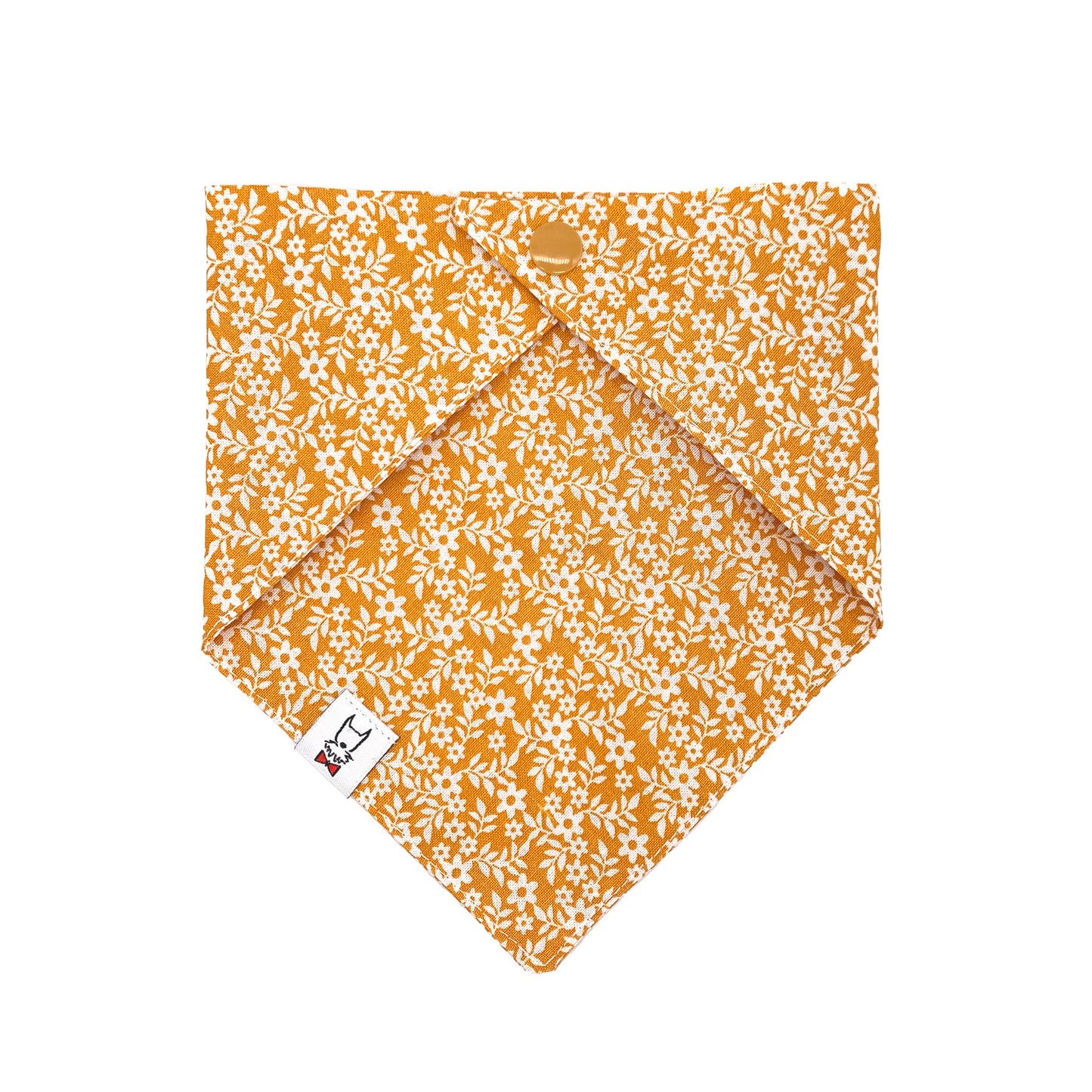 Mustard Yellow Floral Dog Bandana