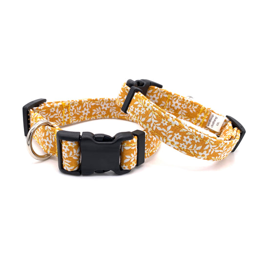 Mustard Yellow Floral Dog Collar