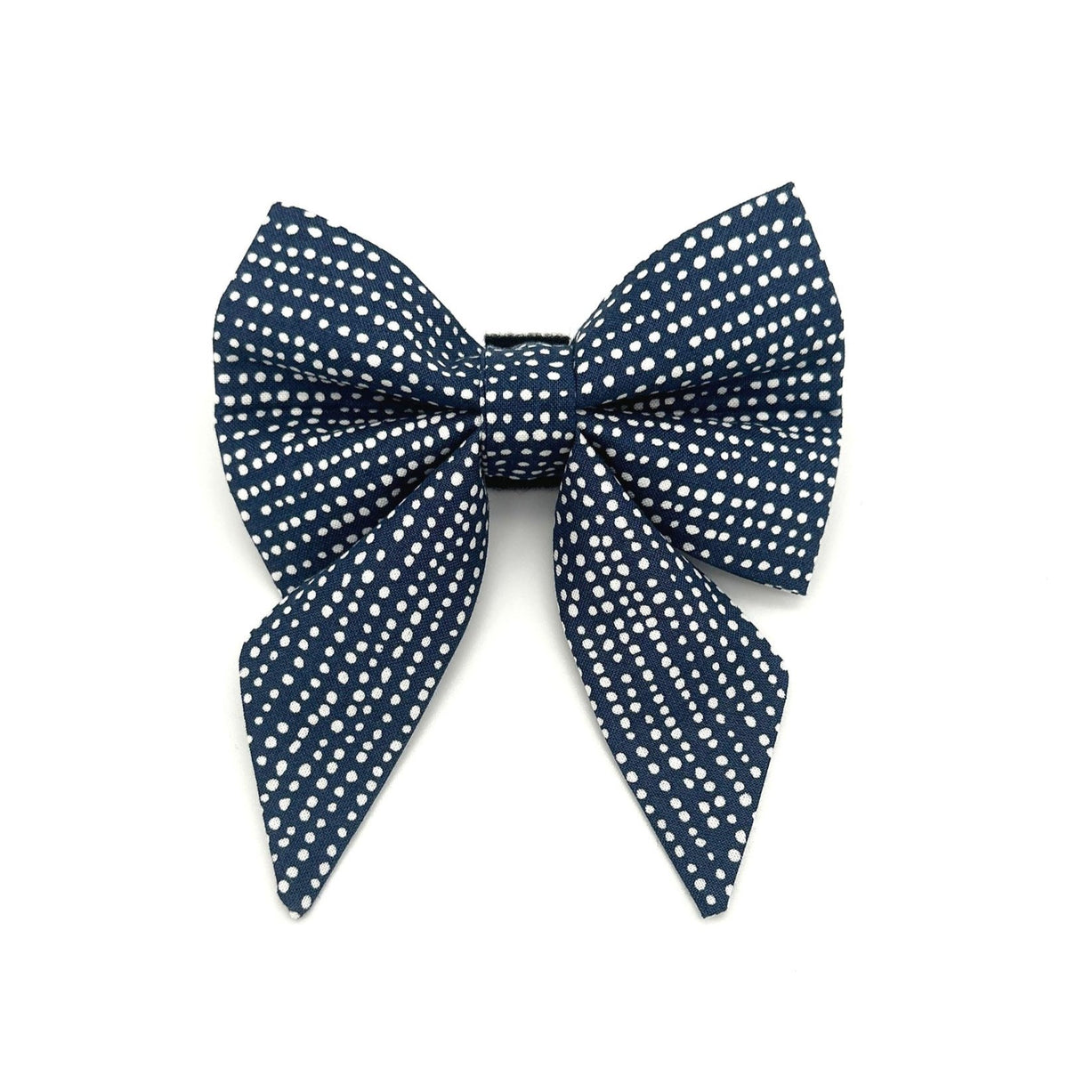 Navy Polka Dot Sailor Dog Bow