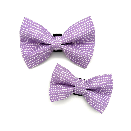 Purple Polka Dot Dog Bow Tie