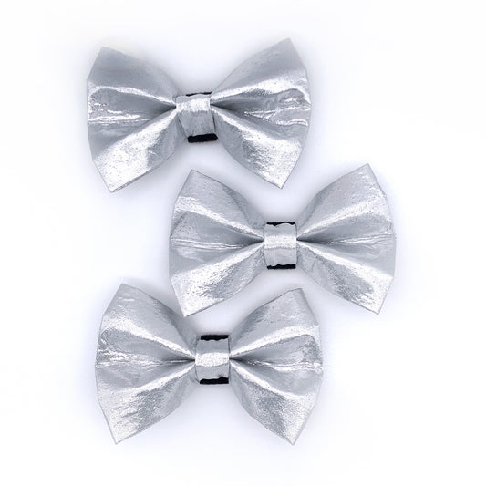 Silver Dog Bow Tie