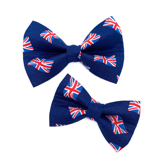 Union Jack Flag Dog Bow Tie