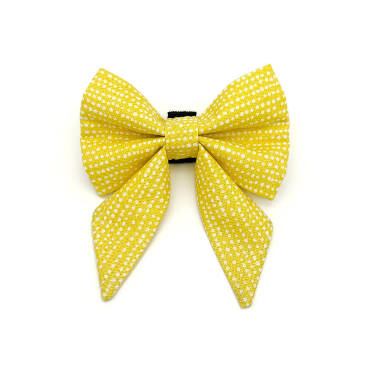 Yellow Polka Dot Sailor Dog Bow