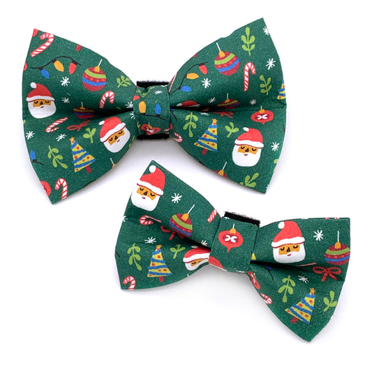 Santa Christmas Dog Bow Tie