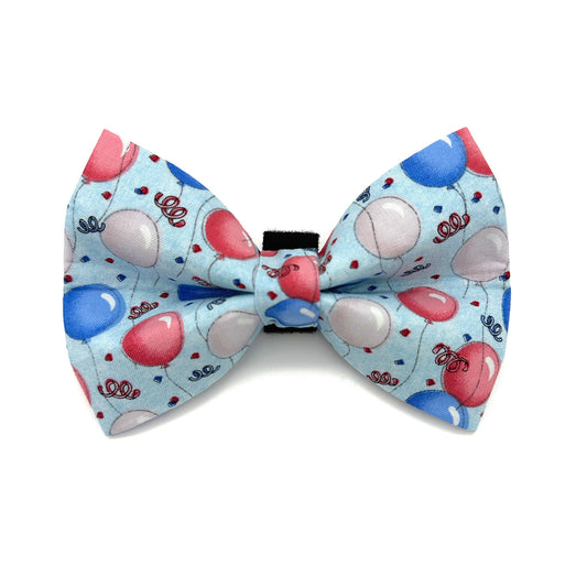 Barking in the USA Birthday dog bow tie