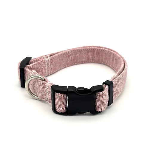 Berry Linen Dog Collar